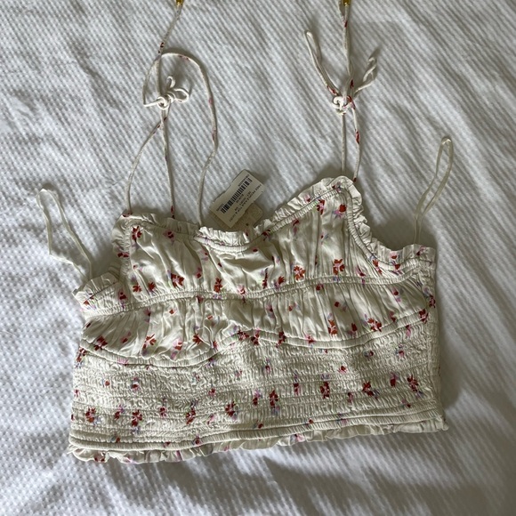 Free People Kaia Floral Smocked Tie Front Camisole - Picture 4 of 10